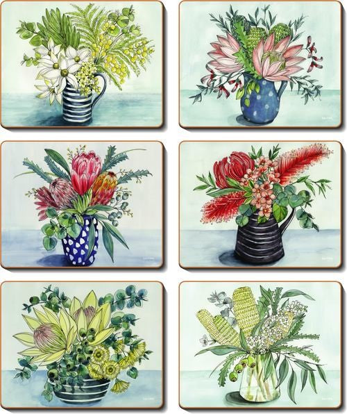 Native Vase S/6 Coasters