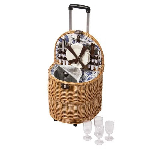 Blue Lagoon 4 Person Trolley Picnic Basket 
