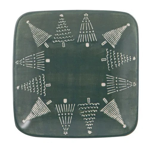 Christmas Evergreen Square Plate 