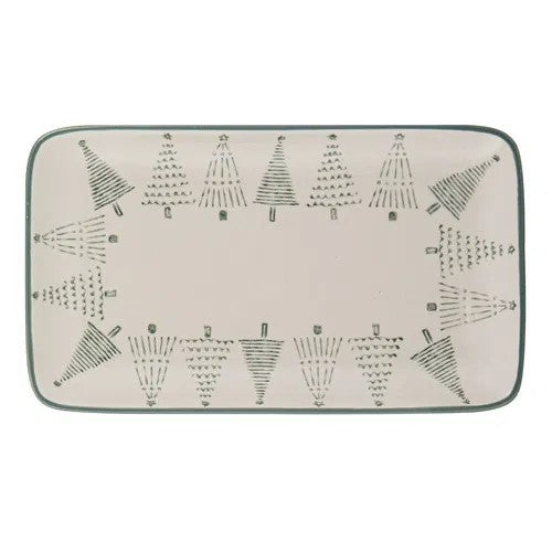 Christmas Evergreen Retangular Platter 