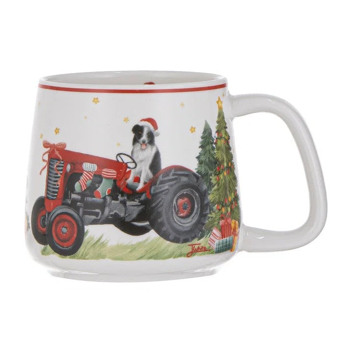 Christmas At The Farm Mug [des:tractor Driver]