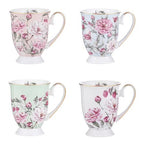 Raspberry Rose Footed Mug [des:powder Blie]