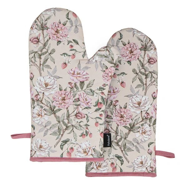 Raspberry Rose 2pk Oven Mitt