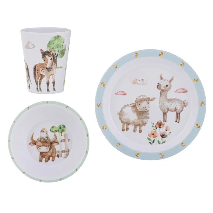 Little Farm 3 Piece Kids Dinner Set