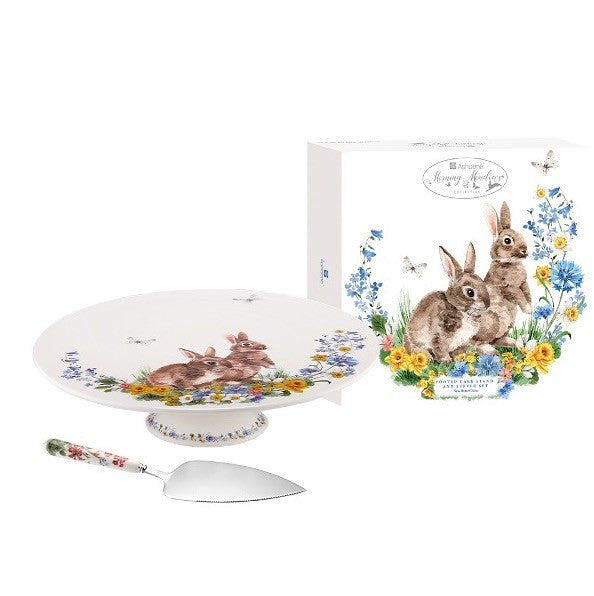Morning Meadows Footed Cake Stand & Server Set