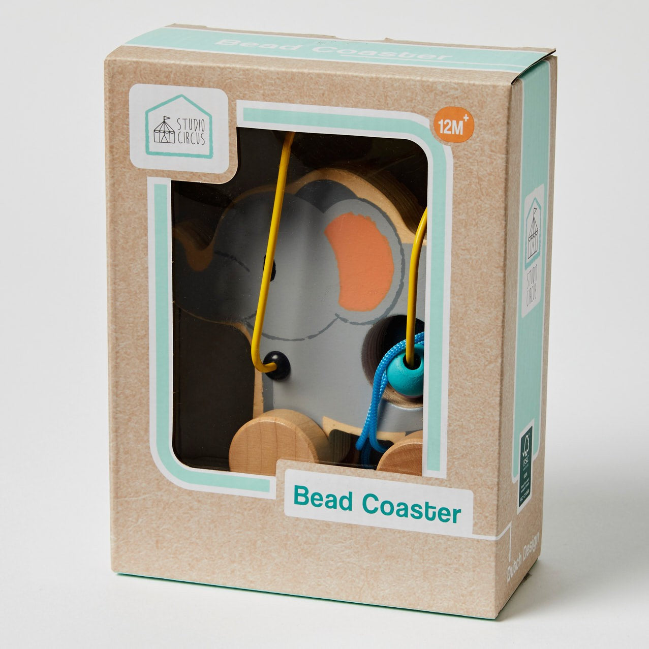 Elephant Wood Rolling Bead Coaster