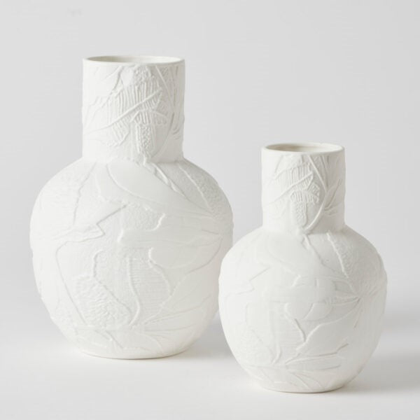 Banksia Round Vase Large  White 