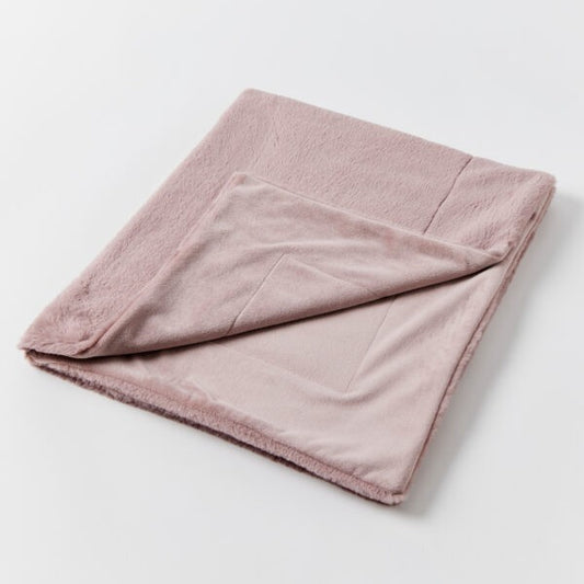 Inka Faux Fur Baby Blanket - Mauve 
