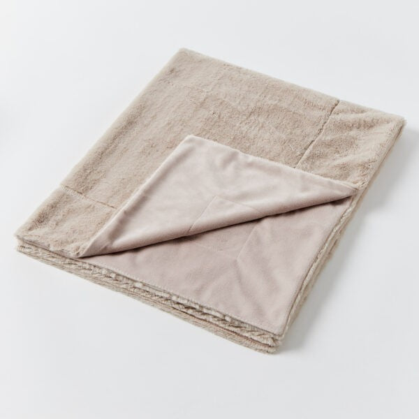 Inka Faux Fur Baby Blanket - Beige 