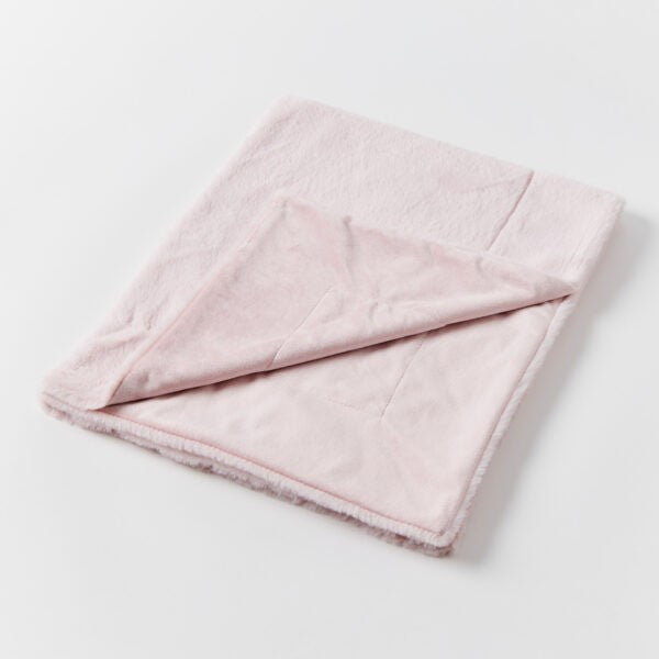 Inka Faux Fur Baby Blanket - Pale Pink 