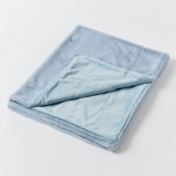 Inka Faux Fur Baby Blanket - Pale Blue 
