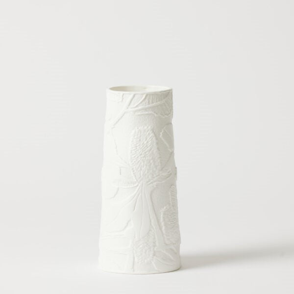 Banskia Tall Vase Small White 