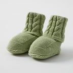 Cable Knit Green Booties 