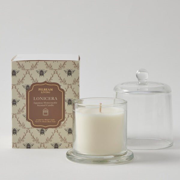 Lonicera Glass Cloche Scented Candle- Japanese Honeysuckle 