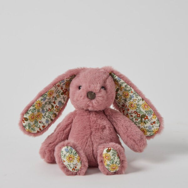 Floral Raspberry Bunny Rattle Small 