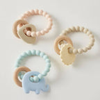 Wren Silicone & Wood Teether 3 Assorted 