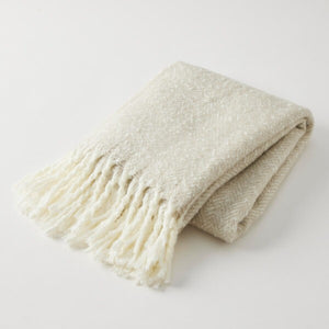 Harringbone Throw - Beige 