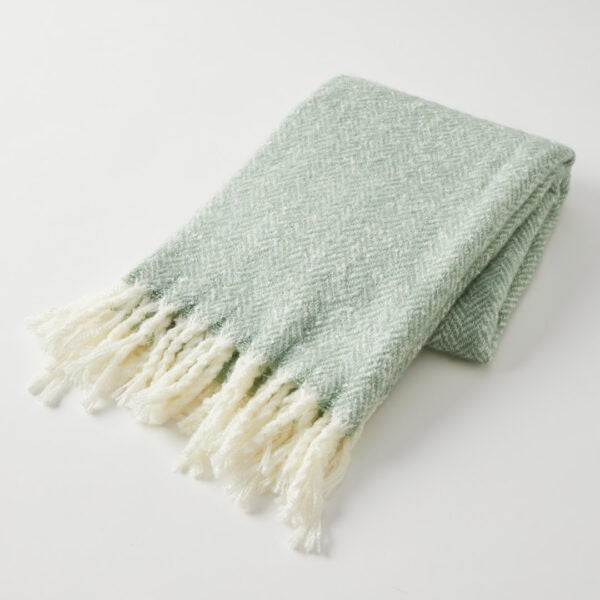 Herringbone Throw - Sage 