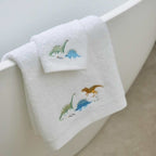 Dallying Dino Bath Towel & Face Washer In Organza Bag 