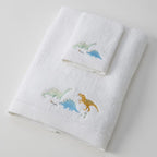 Dallying Dino Bath Towel & Face Washer In Organza Bag 