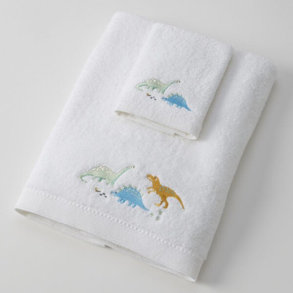 Dallying Dino Bath Towel & Face Washer In Organza Bag 