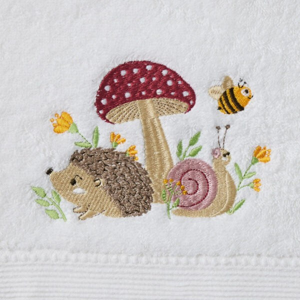 Mushroom Meadow Bath Towel & Face Washer In Organze Bag 