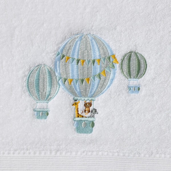 Balloon Voyage Bath Towel & Face Washer In Organza Bag 