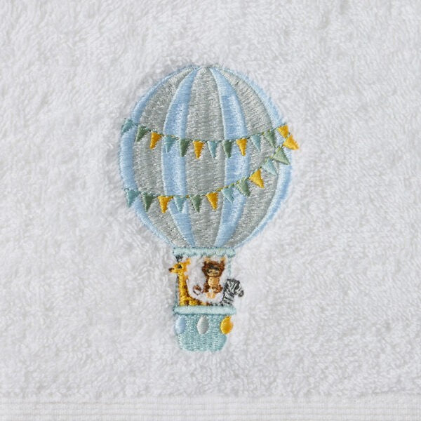Balloon Voyage Bath Towel & Face Washer In Organza Bag 