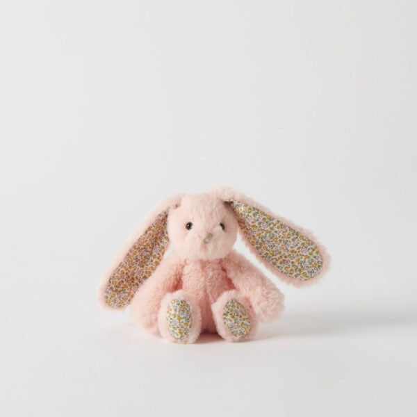 Floral Peach Bunny Rattle 
