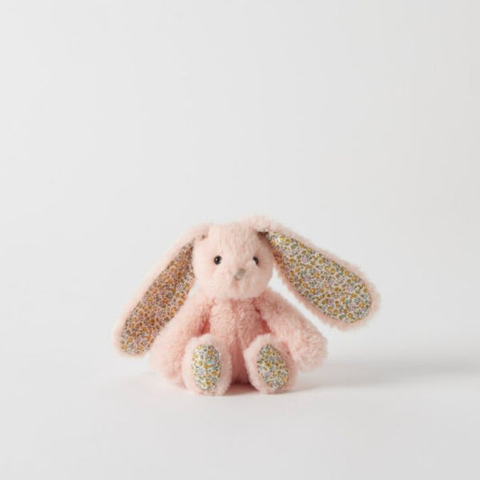 Floral Peach Bunny Rattle 