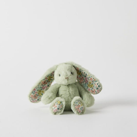 Floral Mint Bunny Rattle 