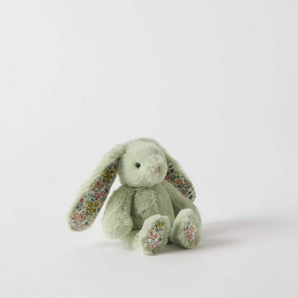 Floral Mint Bunny Rattle 