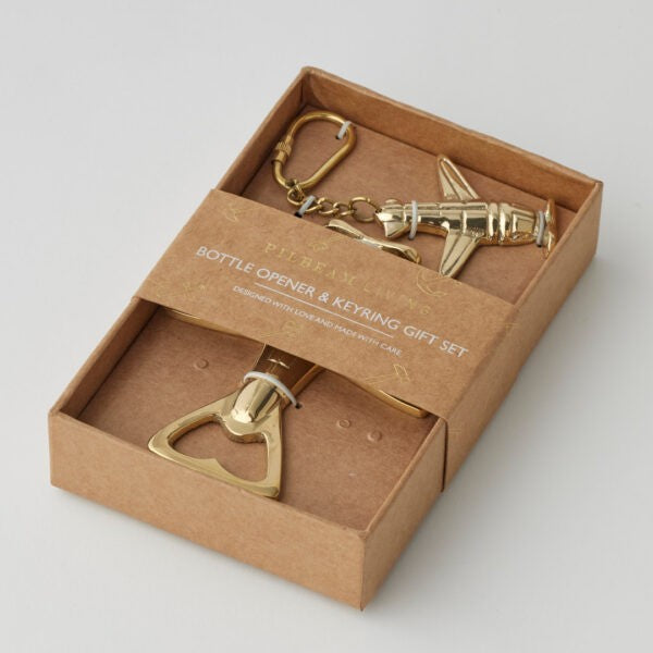 Plane Bottle Opener & Keyring Set 