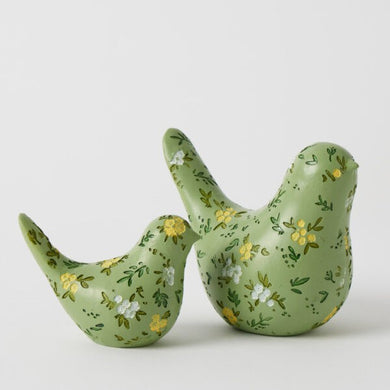 Blooming Bird Sculpture Small Green 