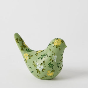 Blooming Bird Sculpture Small Green 