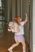 Plush Puppy Buddy Backpack [col:pink]