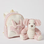 Plush Puppy Buddy Backpack [col:pink]