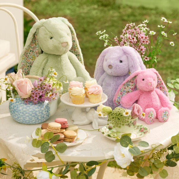 Floral Sherbet Pink Bunny Rattle