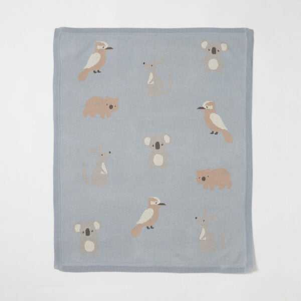 Australiana Knitted Baby Blanket