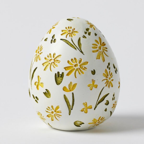 Floral Egg Sculpture Yellow