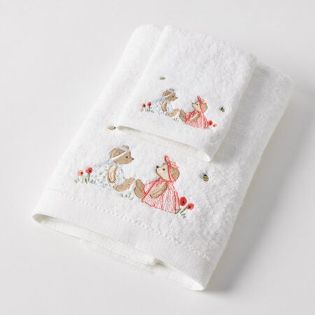 Bear Adventures Bath Towel & Face Washer In Organza Bag