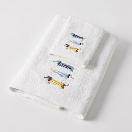 Dachshund Bath Towel & Face Washer In Organza Bag