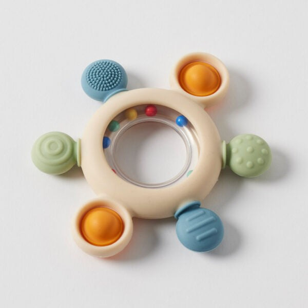 Jiggle & Giggle Sensory Silicon Rattle Teether