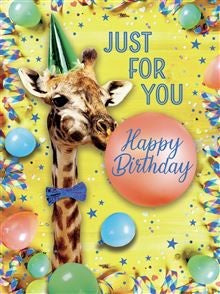 Large Card - Giraffe Party Hat