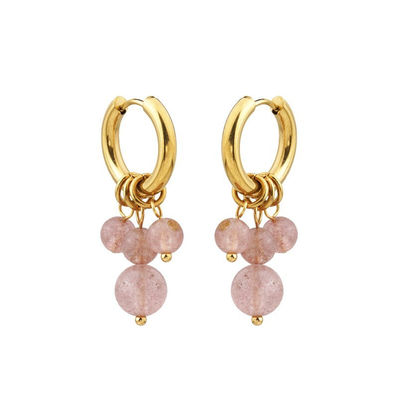 Lily & Mae Gemstone Earrings [des:strawberry Quartz]