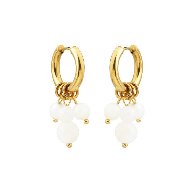 Lily & Mae Gemstone Earrings [des:shell Beads]
