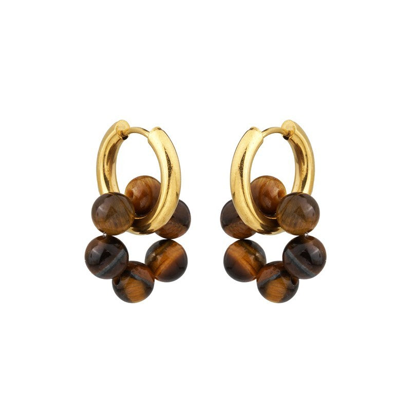 Lily & Mae Gemstone Earrings [des:tigers Eye]