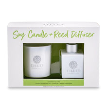 Load image into Gallery viewer, Tilley Soy Candle &amp; Reed Diffuser Gift Pack - Coconut &amp; Lime
