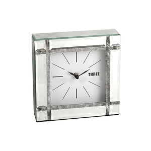 Angora Silver Mirror Table Clock