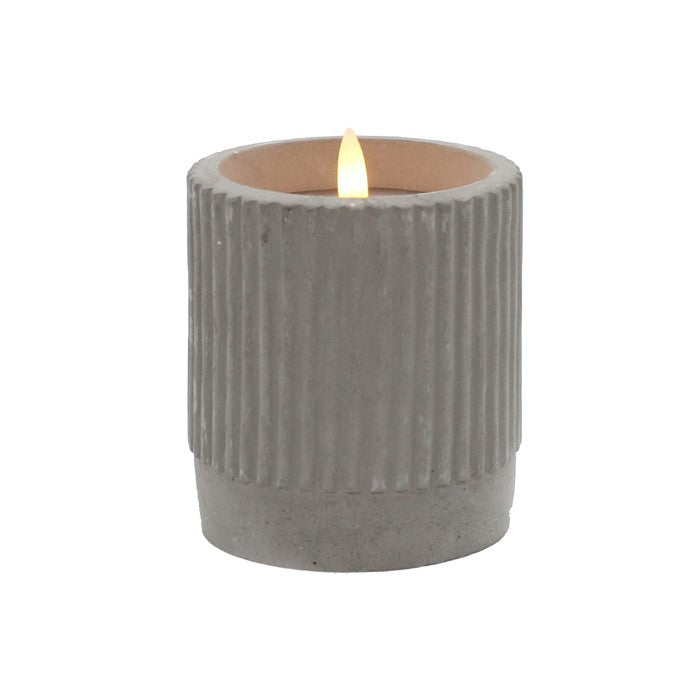 Grey Cement Pillar Candle Small
